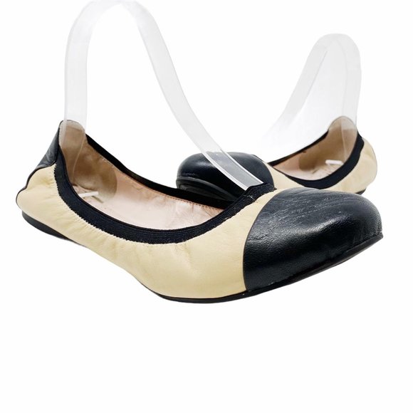 Vince Camuto Shoes - Vince Camuto Elisee Ballet Flat 8M Black Beige